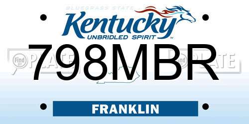 798MBR Kentucky License Plate