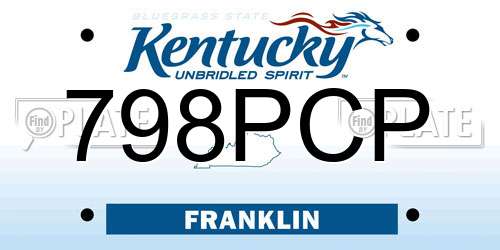 798PCP Kentucky License Plate