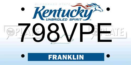 798VPE Kentucky License Plate