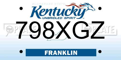798XGZ Kentucky License Plate