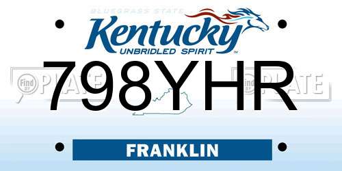 798YHR Kentucky License Plate