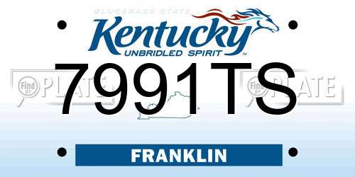 7991TS Kentucky License Plate