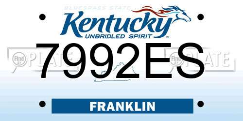 7992ES Kentucky License Plate