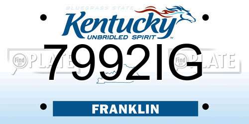 7992IG Kentucky License Plate