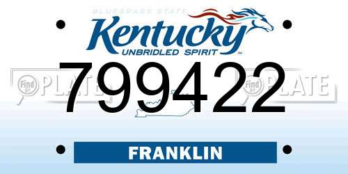 799422 Kentucky License Plate