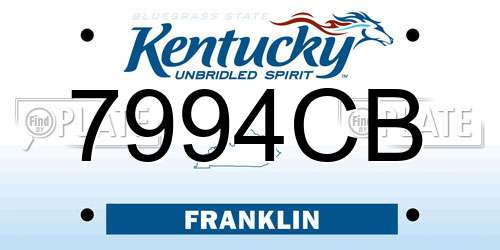 7994CB Kentucky License Plate