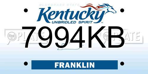 7994KB Kentucky License Plate