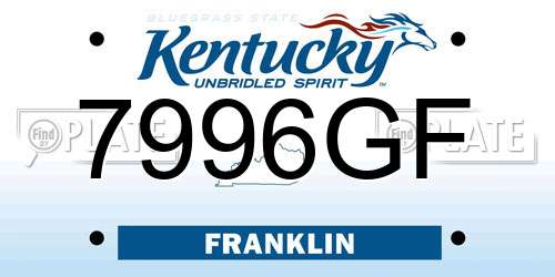 7996GF Kentucky License Plate