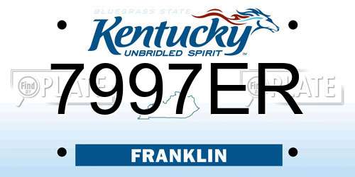 7997ER Kentucky License Plate