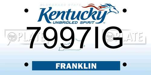 7997IG Kentucky License Plate