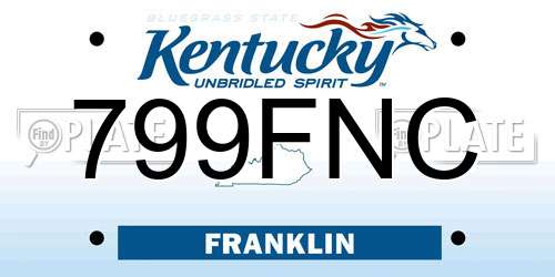 799FNC Kentucky License Plate