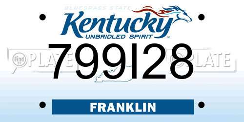 799I28 Kentucky License Plate
