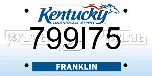799I75 Kentucky License Plate