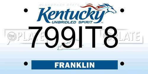 799IT8 Kentucky License Plate