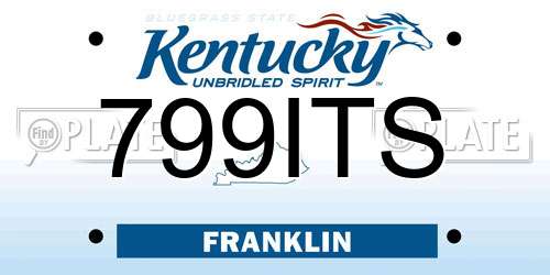 799ITS Kentucky License Plate