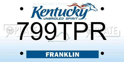 799TPR Kentucky License Plate