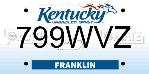 799WVZ Kentucky License Plate