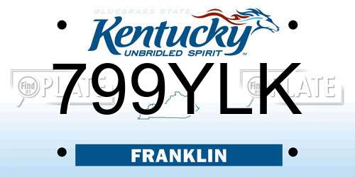 799YLK Kentucky License Plate