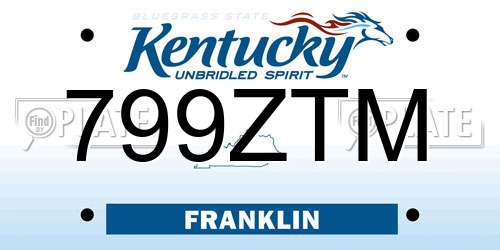 799ZTM Kentucky License Plate