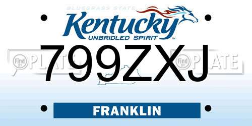 799ZXJ Kentucky License Plate