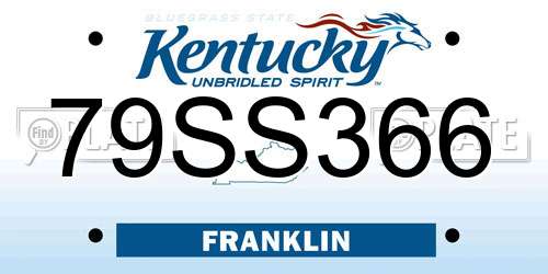 79SS366 Kentucky License Plate