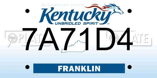 7A71D4 Kentucky License Plate