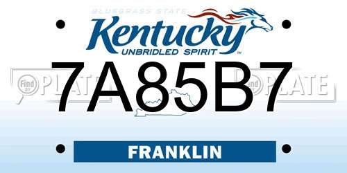 7A85B7 Kentucky License Plate