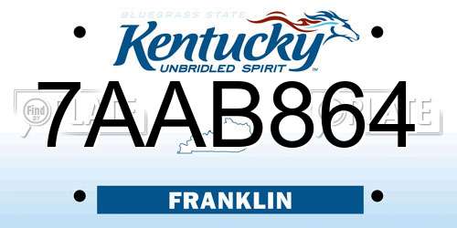 7AAB864 Kentucky License Plate