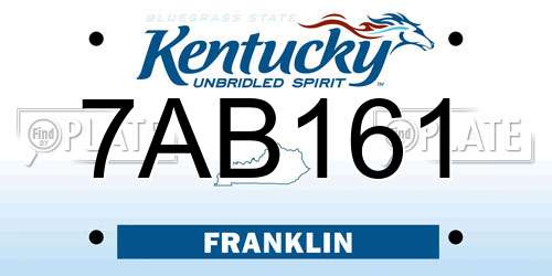 7AB161 Kentucky License Plate