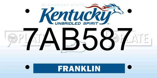 7AB587 Kentucky License Plate
