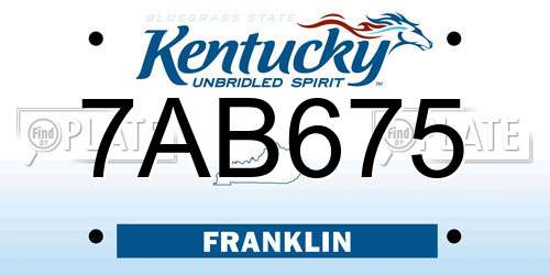 7AB675 Kentucky License Plate