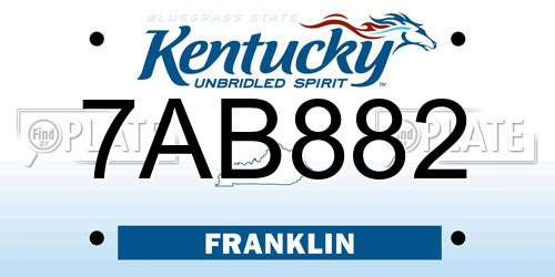 7AB882 Kentucky License Plate