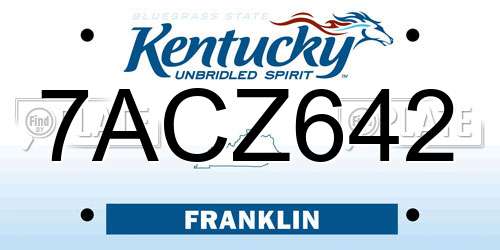 7ACZ642 Kentucky License Plate