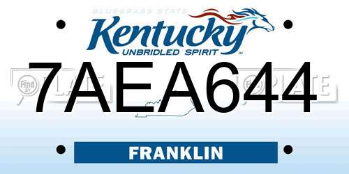 7AEA644 Kentucky License Plate