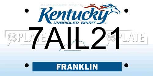 7AIL21 Kentucky License Plate