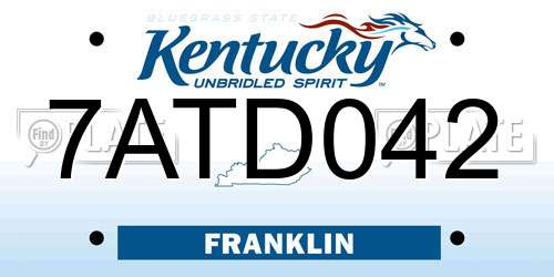7ATD042 Kentucky License Plate