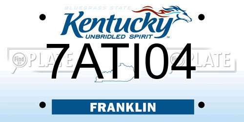 7ATI04 Kentucky License Plate