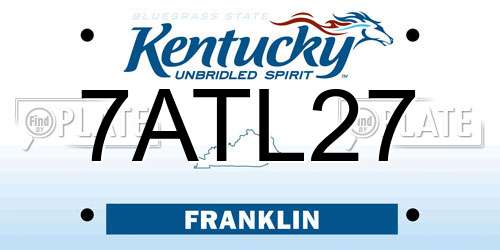 7ATL27 Kentucky License Plate