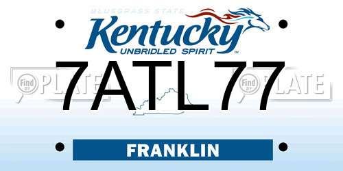 7ATL77 Kentucky License Plate