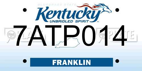 7ATP014 Kentucky License Plate