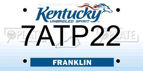 7ATP22 Kentucky License Plate