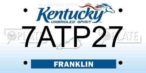 7ATP27 Kentucky License Plate