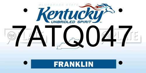 7ATQ047 Kentucky License Plate