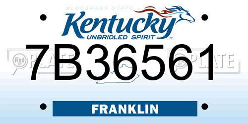 7B36561 Kentucky License Plate