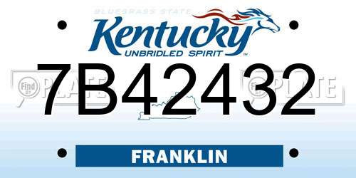 7B42432 Kentucky License Plate