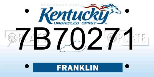 7B70271 Kentucky License Plate