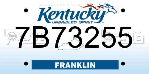 7B73255 Kentucky License Plate