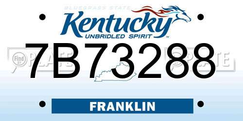 7B73288 Kentucky License Plate