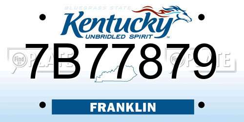 7B77879 Kentucky License Plate