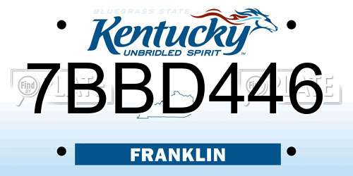 7BBD446 Kentucky License Plate